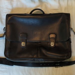 Coach black leather briefcase